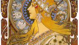 「ミュシャシルクスクリーン展」音楽と絵画 　TV&シネマ曲とミュシャ＜Alfons　Maria　Mucha>アール・ヌーヴォーを代表するグラフィックデザイナーの華麗な作品の版画・ポスター大セール！！！