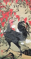 伊藤若冲「南天雄鶏」シルクスクリーン！繊細な日本画！
