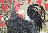伊藤若冲「南天雄鶏」シルクスクリーン！繊細な日本画！